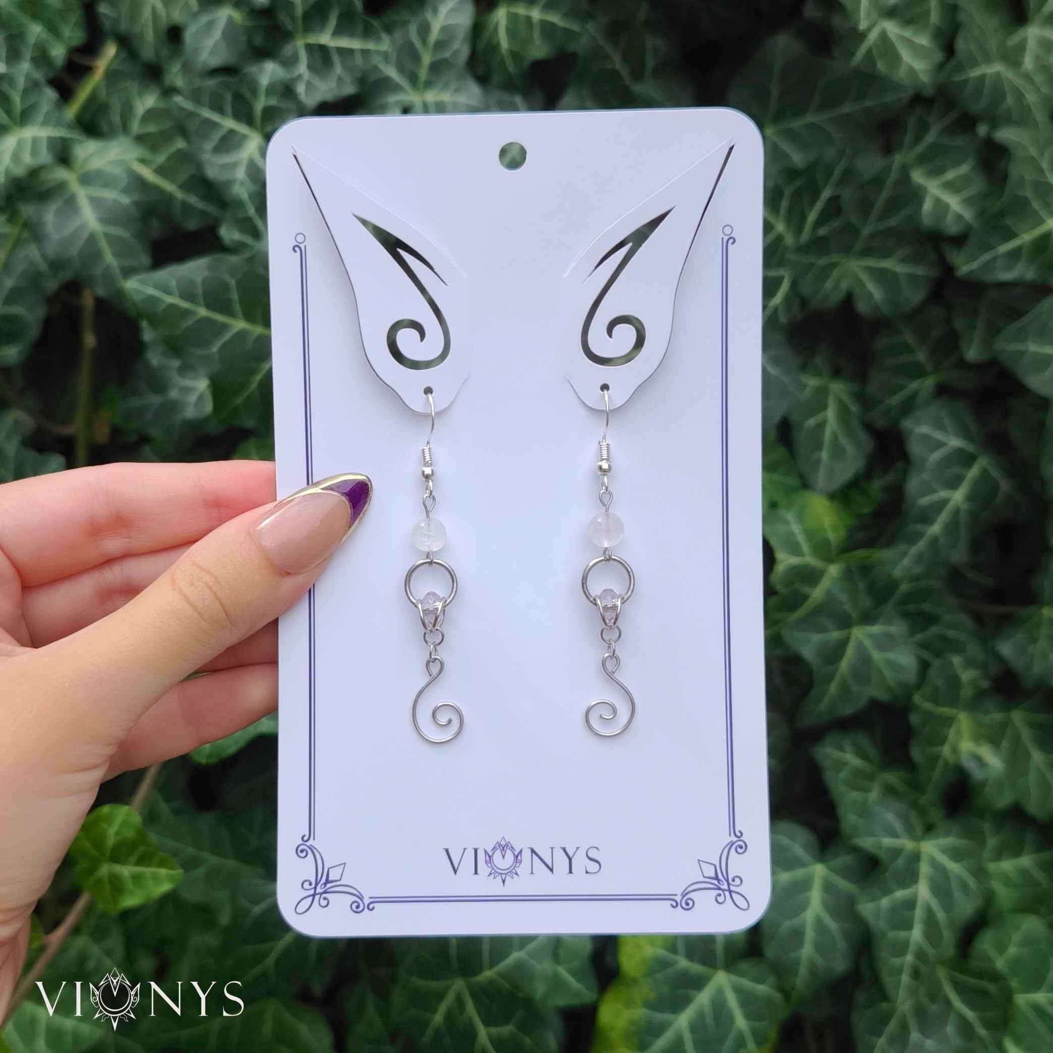 Silver earrings with moonstone - Ireya.